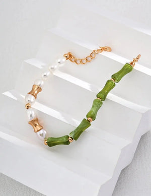 Chinese-style Pearl Bamboo Knot Bracelet Glim Wink