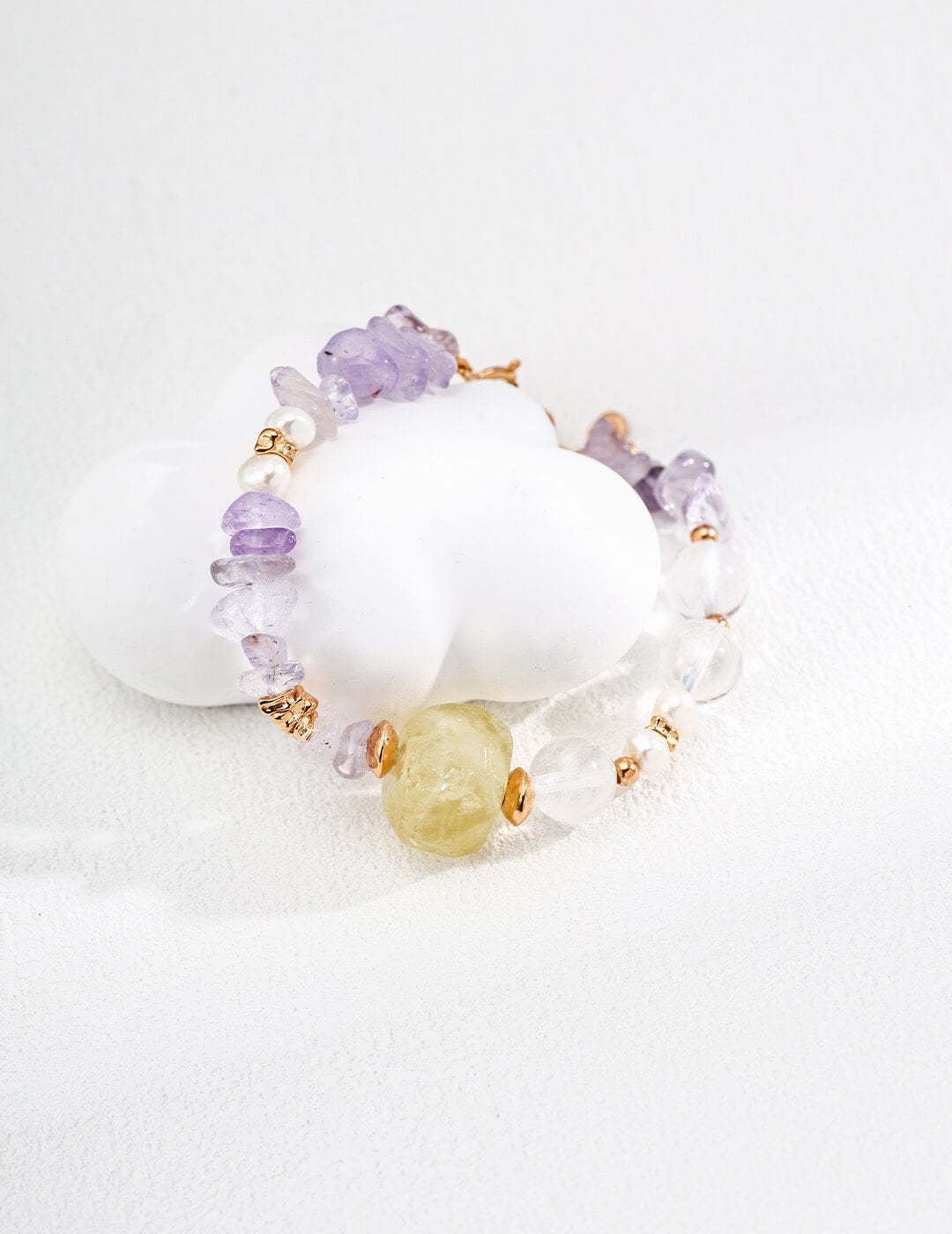 Citrine Amethyst Clear Quartz Bracelet Glim Wink