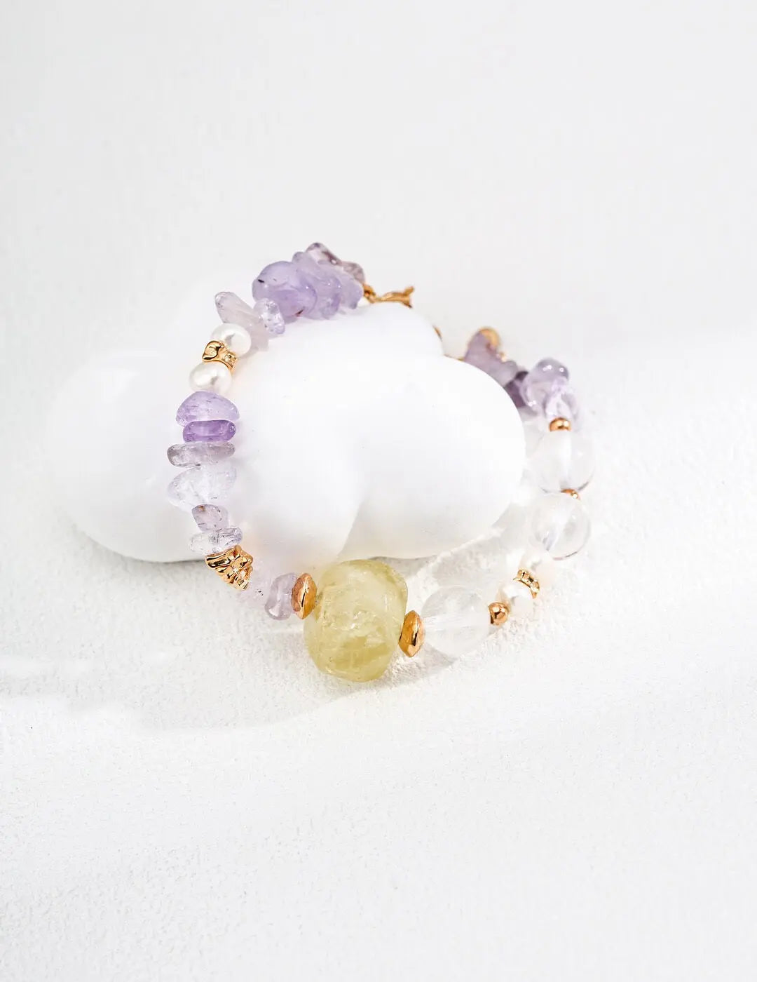 Citrine Amethyst Clear Quartz Bracelet Glim Wink
