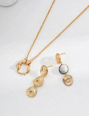Sterling Silver Black Shell Asymmetric Earrings Glim Wink
