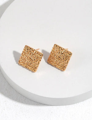 Sterling Silver Square Earrings Glim Wink