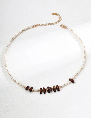 Natural Czech Glass Pearl Necklace Glim Wink