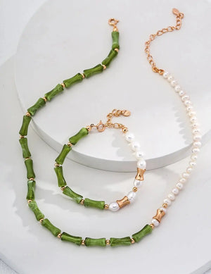 Chinese-style Pearl Bamboo Knot Bracelet Glim Wink