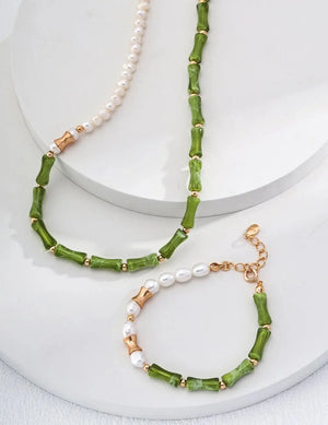 Chinese-style Pearl Bamboo Knot Bracelet Glim Wink