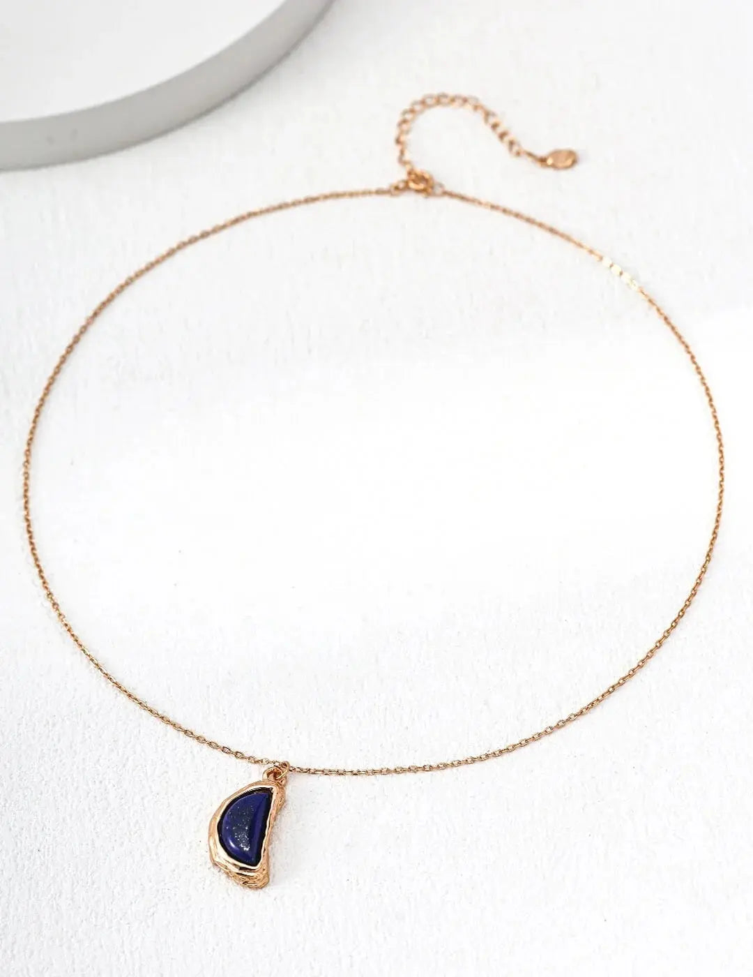 Natural Lapis Lazuli Crescent Moon Necklace - Glim Wink
