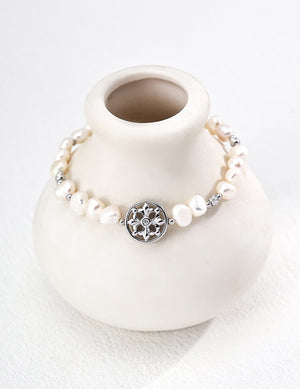 Cross Iris Pearl Bracelet Glim Wink
