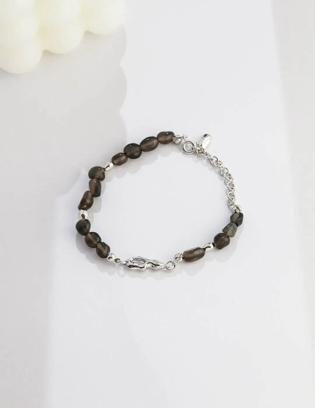 925 Silver Smoky Quartz Bracelet Glim Wink