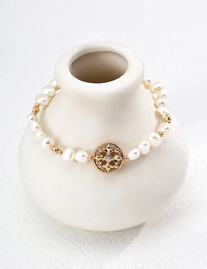 Cross Iris Pearl Bracelet Glim Wink
