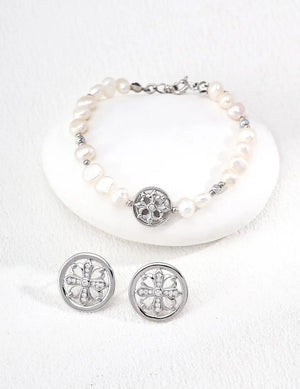 Cross Iris Pearl Bracelet Glim Wink