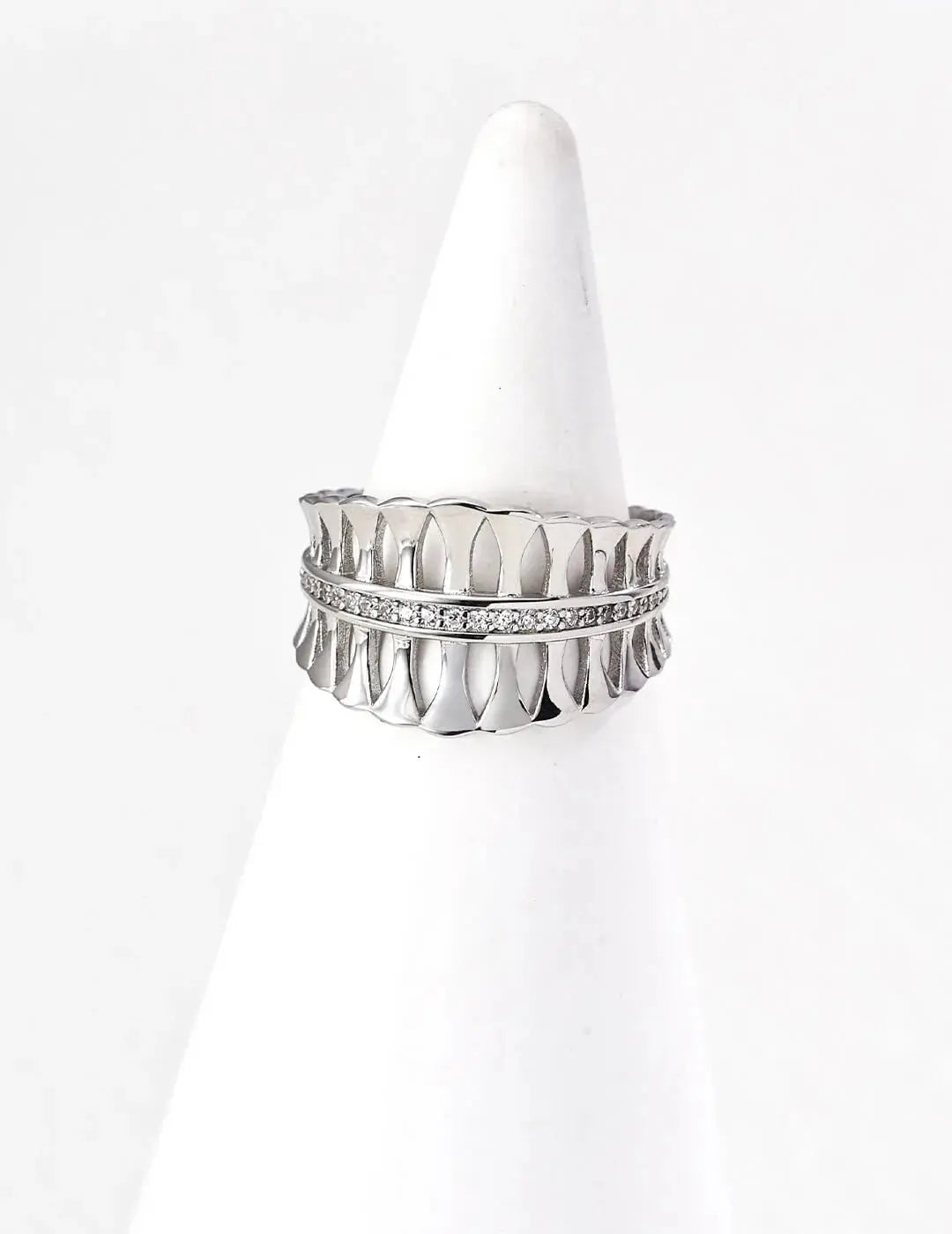 Palm Leaf Solid Silver Ring Glim Wink