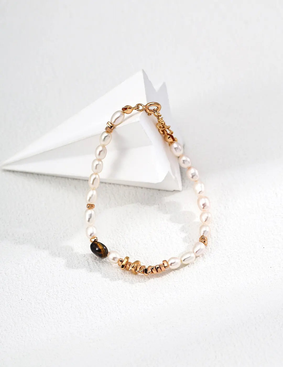 Tiger's Eye Pearl Bracelet Glim Wink