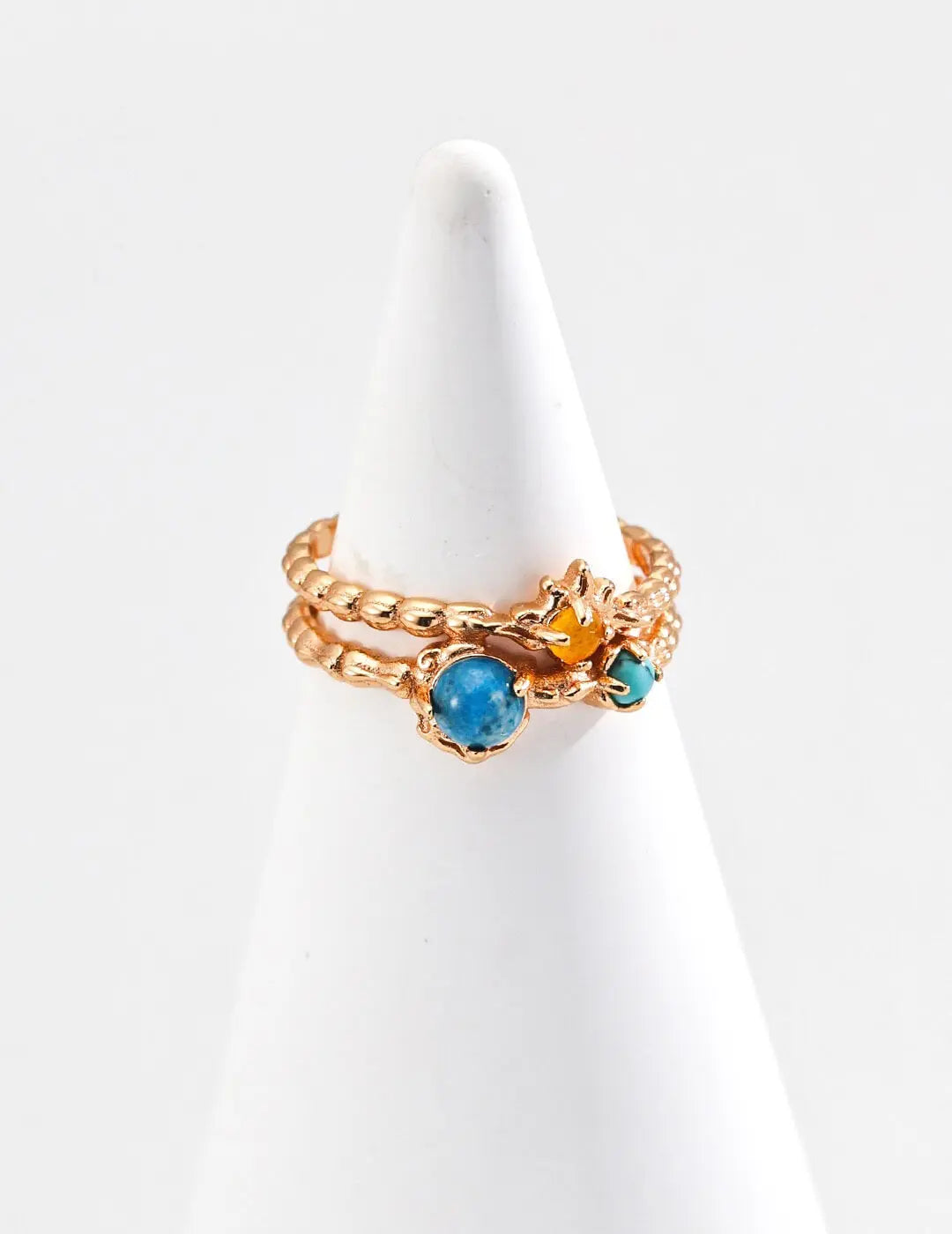 Apatite Yellow Chalcedony Turquoise-Imitation Ring Glim Wink