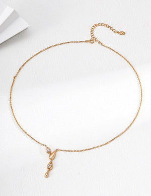 Zircon Teardrop Necklace Glim Wink