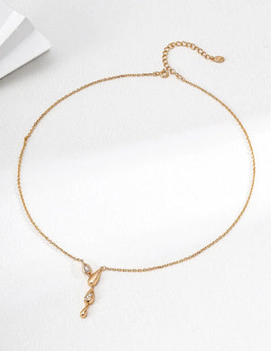 Zircon Teardrop Necklace Glim Wink