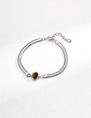 Natural Lapis Lazuli / Tiger's Eye Bracelet Glim Wink