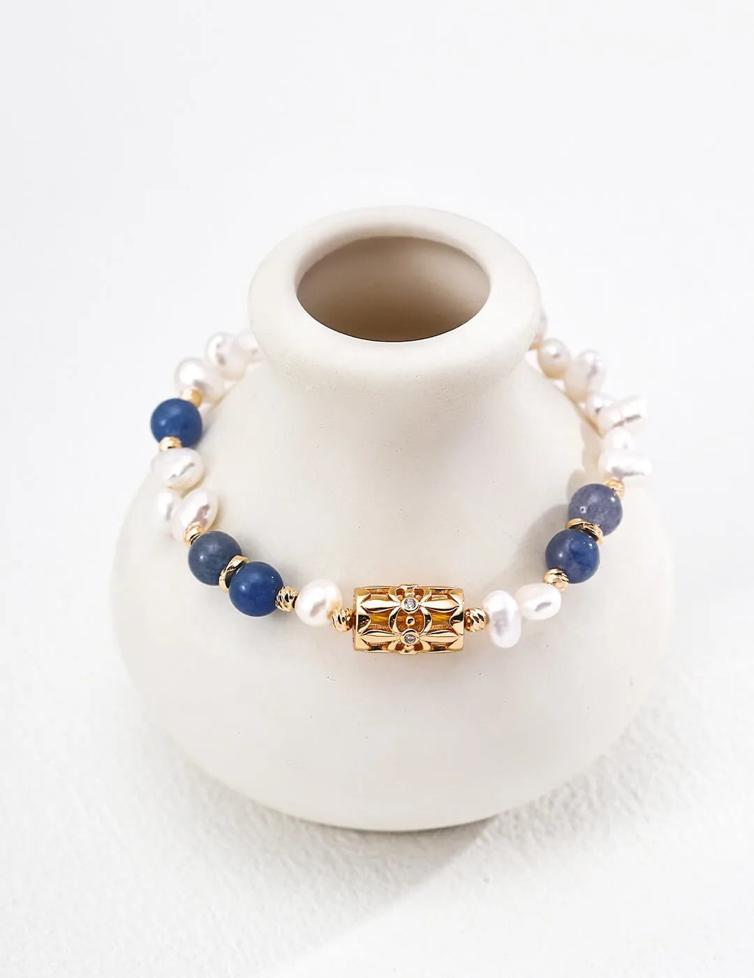 Four-Leaf Flower Aventurine Pearl Bracelet Glim Wink