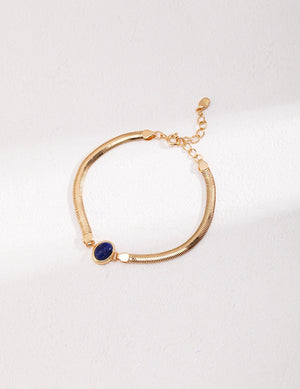 Natural Lapis Lazuli / Tiger's Eye Bracelet Glim Wink
