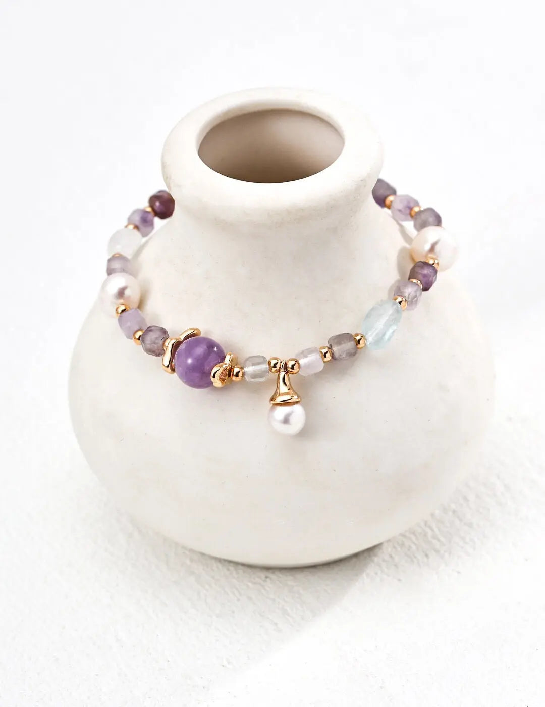 Pearl Aquamarine Amethyst Freeform Bracelet Glim Wink