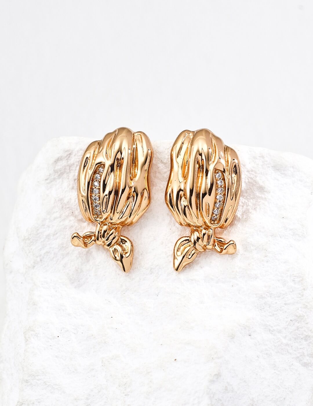 Girlish Silk Scarf Earrings Glim Wink