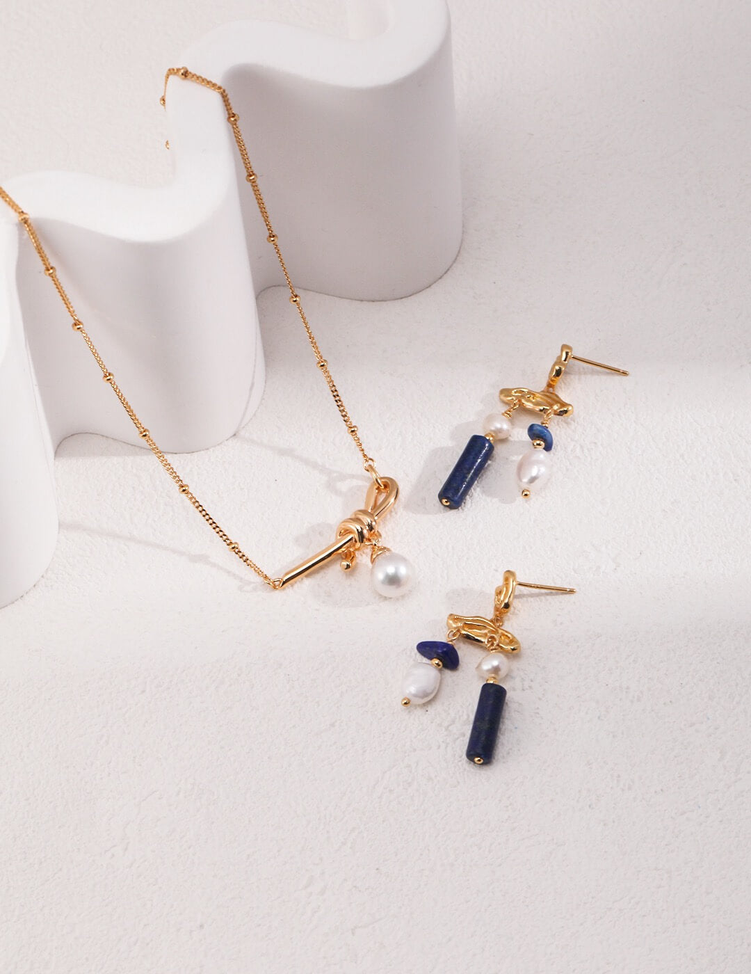 Lapis Lazuli Wind Chime Earrings Glim Wink