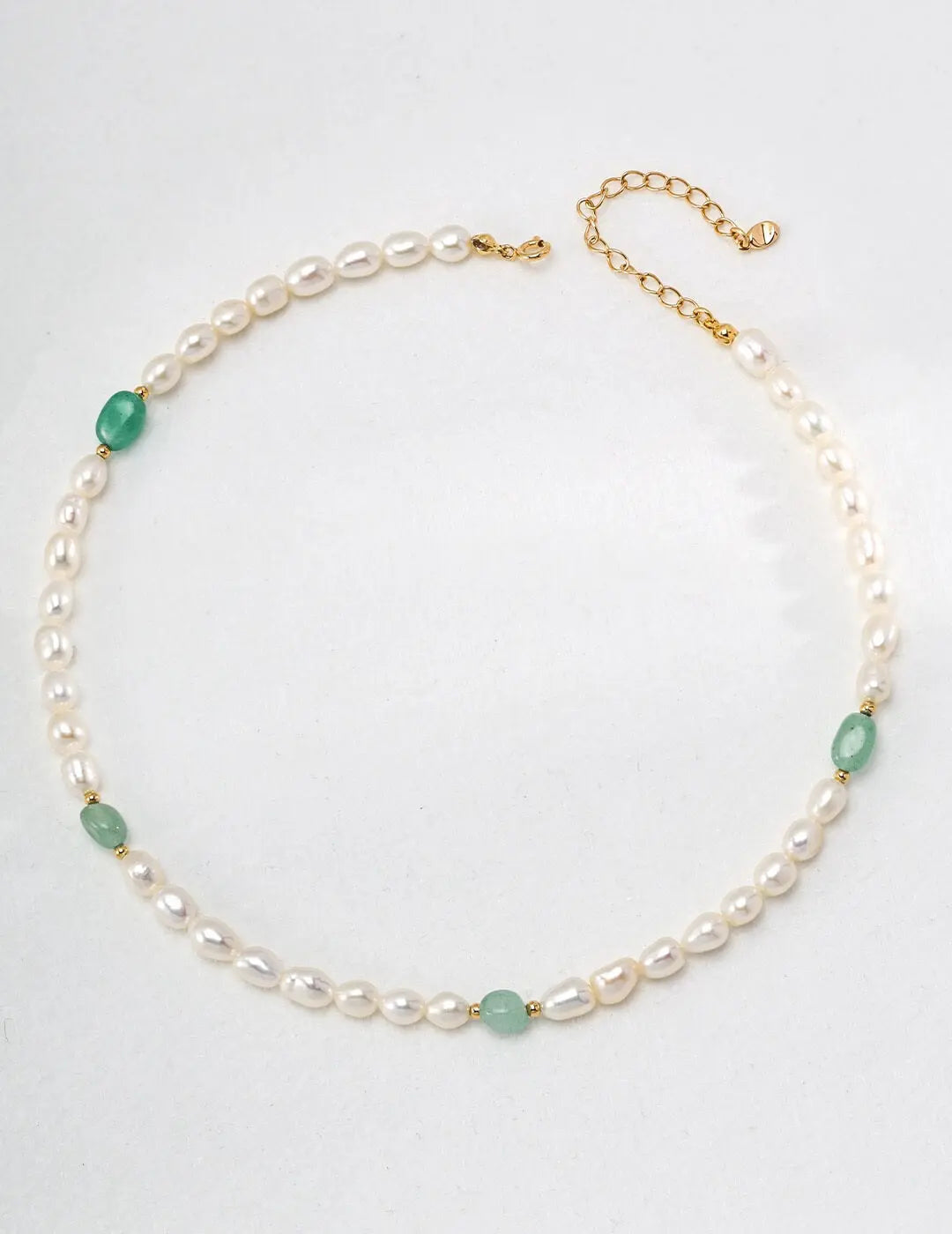 Pearl and Jasper Jade Necklace Glim Wink