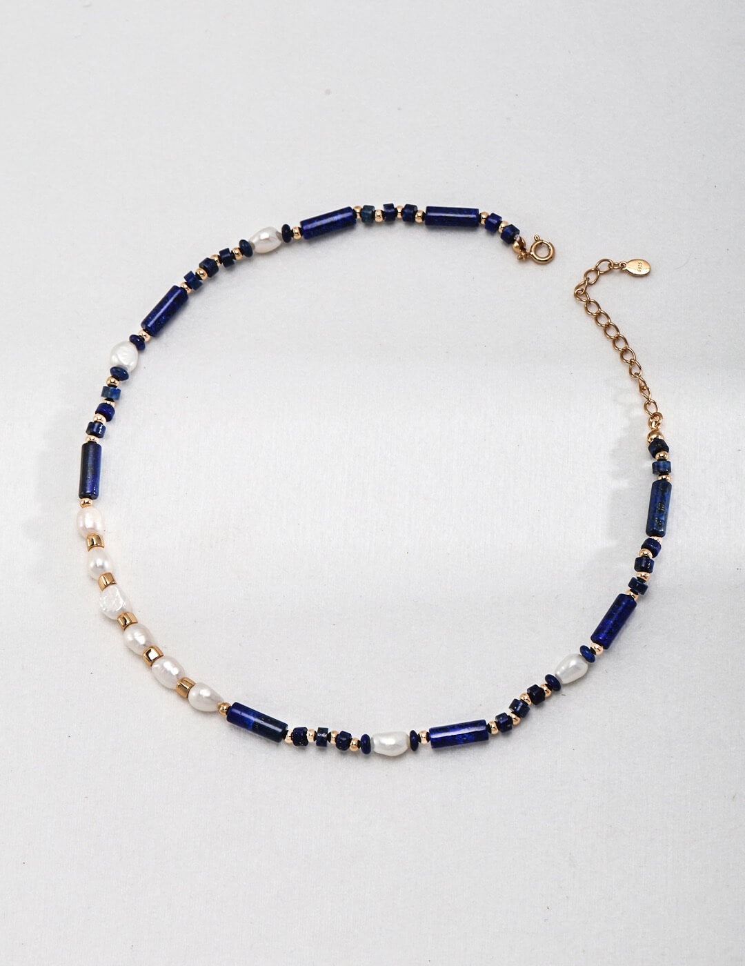 Pearl Lapis Lazuli Necklace Glim Wink