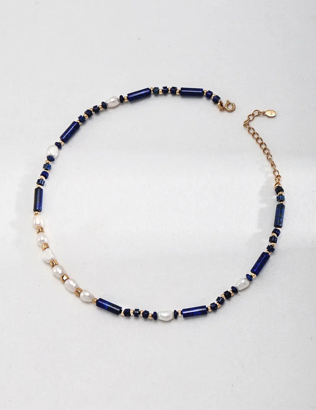 Pearl Lapis Lazuli Necklace Glim Wink