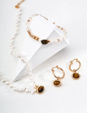 Tiger's Eye Pearl Jewelry Collection Glim Wink