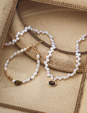 Tiger's Eye Pearl Jewelry Collection Glim Wink