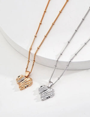 Heart-shaped Zircon Necklace Glim Wink