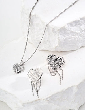 Heart-shaped Zircon Necklace Glim Wink