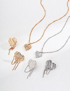 Heart-shaped Zircon Necklace Glim Wink