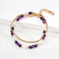 Pearl Amethyst Silver Chain Bracelet Glim Wink