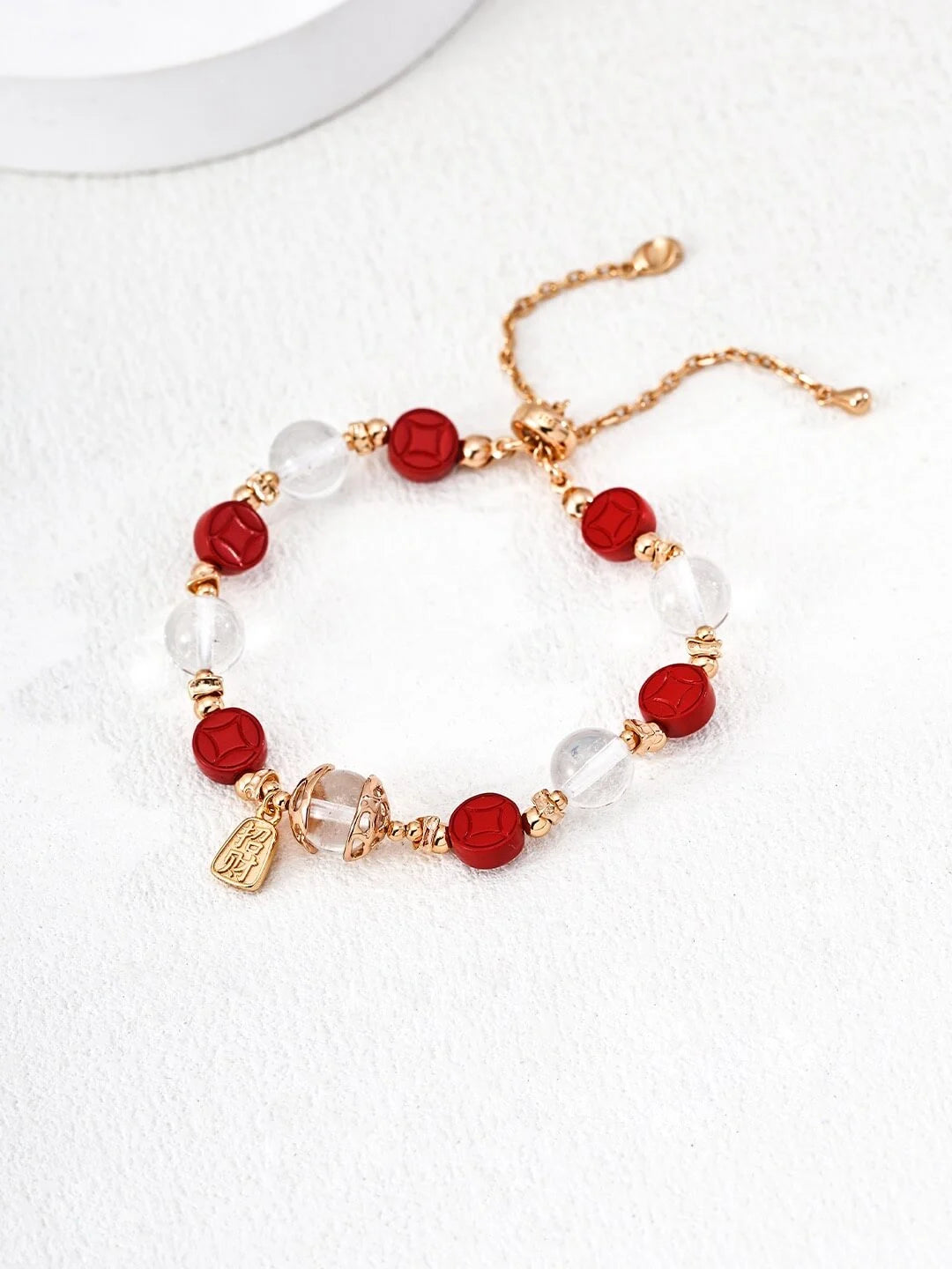 Good Fortune Wealth-Attracting Copper Coin Cinnabar Bracelet
