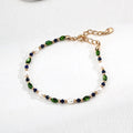 Rice Pearl Olive Bead Lapis Lazuli Bracelet Glim Wink