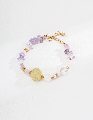 Citrine Amethyst Clear Quartz Bracelet Glim Wink