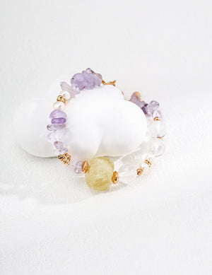 Citrine Amethyst Clear Quartz Bracelet Glim Wink