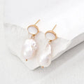 Irregular Large Pearl & Shell Earrings Glim Wink