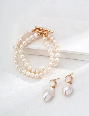 Irregular Large Pearl & Shell Earrings Glim Wink