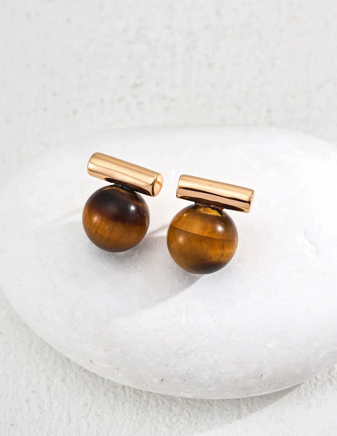 Tiger's Eye & Black Onyx Earrings Glim Wink