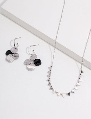 Sterling Silver Enamel Leaf Earrings Glim Wink