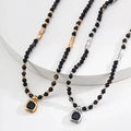 Round Polished Black Onyx Necklace Glim Wink