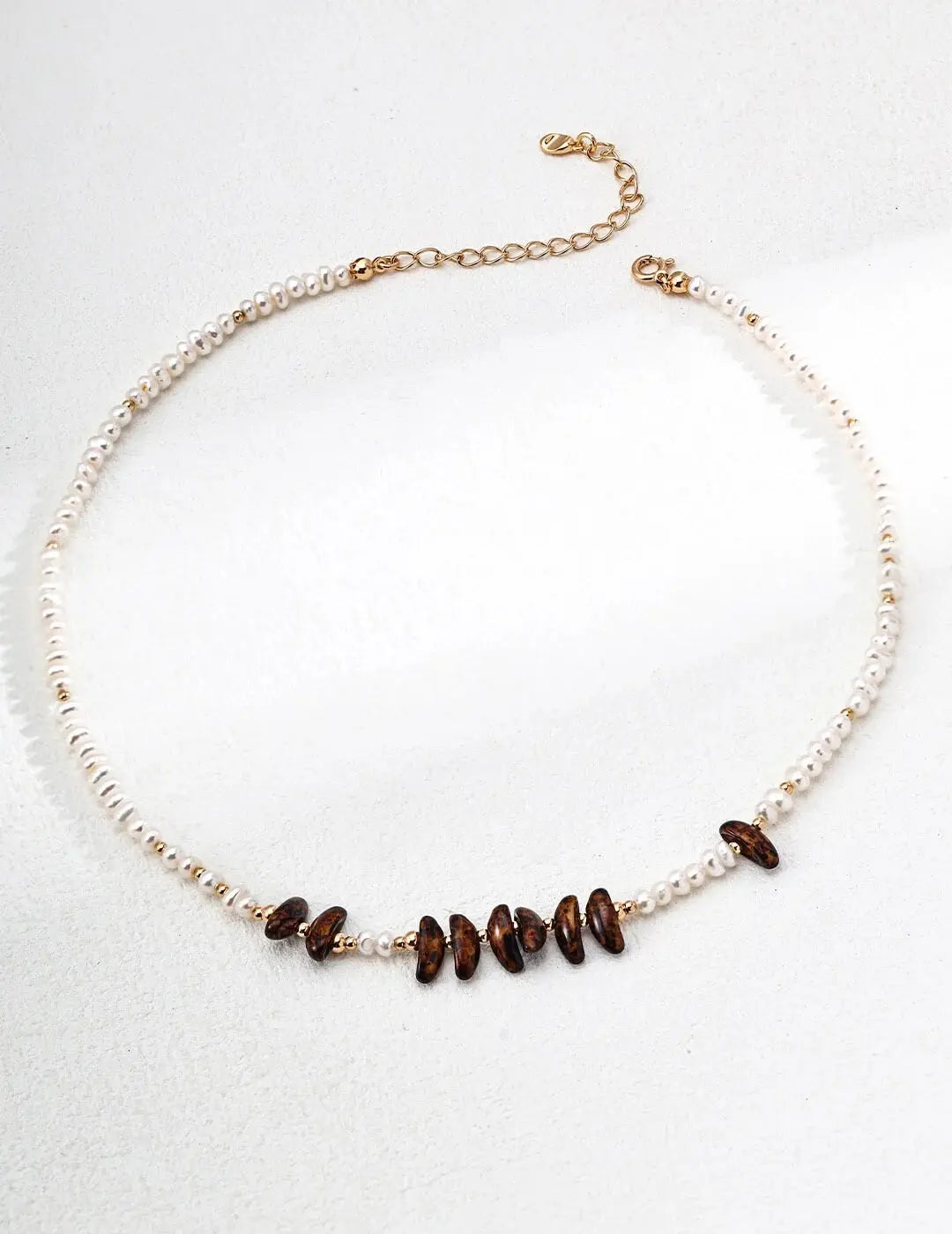 Natural Czech Glass Pearl Necklace Glim Wink