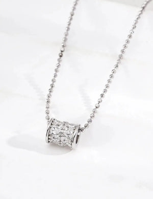 Drum Shape Zircon Necklace - Glim Wink