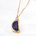 Natural Lapis Lazuli Crescent Moon Necklace - Glim Wink