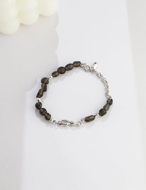 925 Silver Smoky Quartz Bracelet Glim Wink