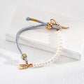 Braided Pearl Bracelet Glim Wink