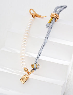 Braided Pearl Bracelet Glim Wink