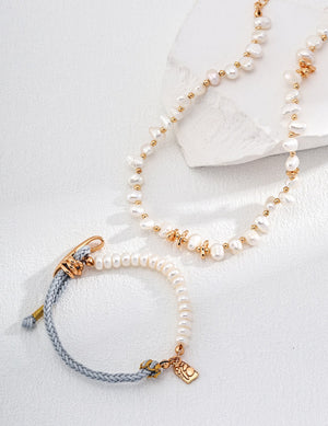 Braided Pearl Bracelet Glim Wink