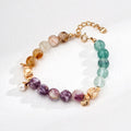 Colorful Purple Mica Citrine Green Fluorite Bracelet Glim Wink